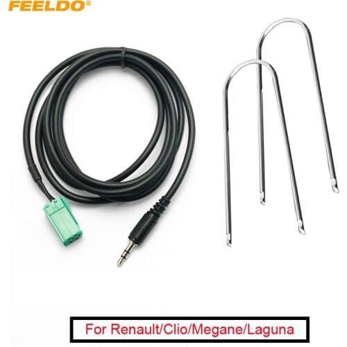 FEELDO 5Set Aux-In Input 3.5mm Adapter & Radio With Removal Keys For Renault/Clio/Megane/Laguna For MP3/iPod/iPhone #FD1731