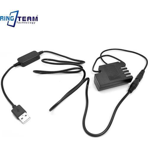 DMW-BLF19E DMW DCC12 Coupler + USB Cable Adapter Fit Power Bank DC 5V 2A for Panasonic Lumix DMC-GH3 DMC-GH4 GH5 GH4 GH5s Camera