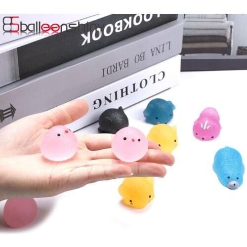 Balleenshiny 5pcs Fidget Toys Antistress Kawaii Cartoon Animals Transparent and Soft Vent Toy Christmas Present for Kids Adult