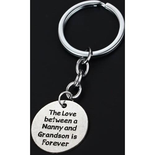 Love Between Nanny And Grandma Forever Keyring Best Gifts For Family Keychain NANA Key Ring Key Jewelry Chain