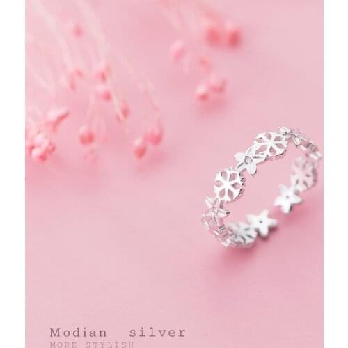 Colusiwei Original Design Snowflake 925 Sterling Silver Finger Rings for Women Sweet Garland Adjustable Band Fashion Jewelry