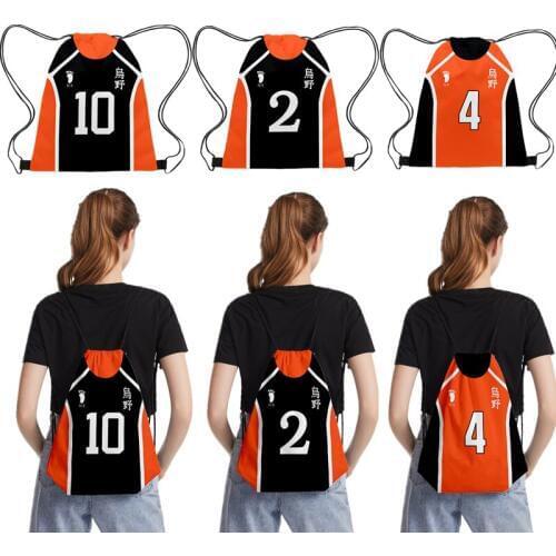 Haikyuu!! Bunch Bag Hinata Shoyo Bags Nishinoya Yuu Drawstring Pocket Haikyuu School Bag Women Men Girls Waterproof Notebook Bag