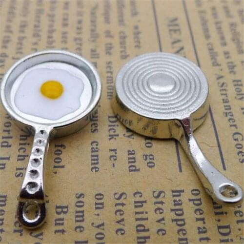 Saucepan Poached Egg Charm Pendants Jewelry Making Finding DIY Bracelet Necklace Earring Accessories Handmade Tools 5pcs