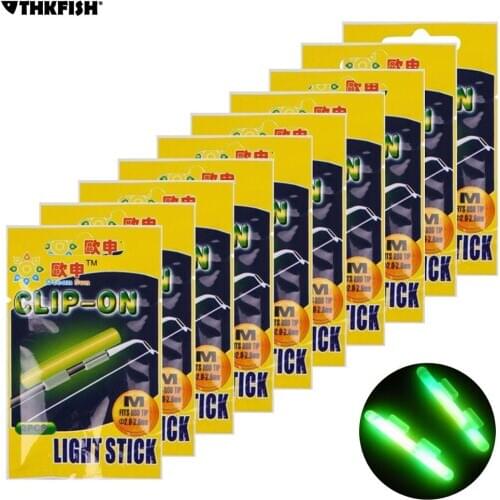 Clip On! 20Pcs(10bags) XL L M Night Fishing Lighting Stick Wand Green chemical glow stick fishing light stick