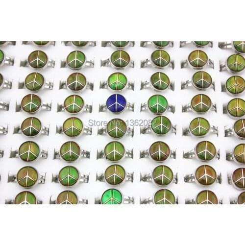 Lots 20pcs Fashion Color Changing Emotion Temperature Changeable Peace Mood Rings Gift MR80