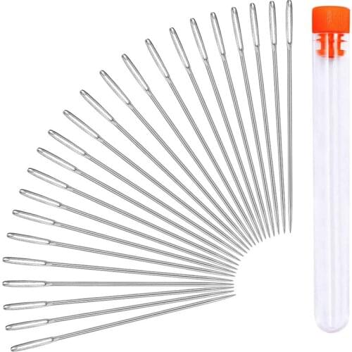 Dailylike 23 PCS Large Eye Sewing Needles Handmade Needle Embroidery Thread Needle Yarn Knitting Needles With A Plastic Bottle
