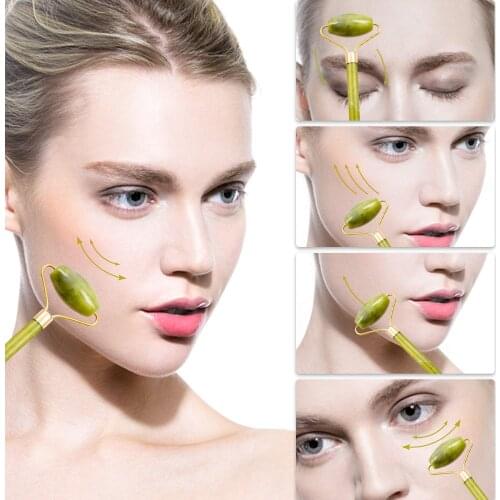 Jade Massagers For Face Body Gua Sha Scraper Beauty Facial Roller Set Natural Gouache Stone Massage Slimming Skin Care Lift