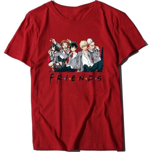 Fashion My Hero Academia Anime T-shirt Boku No Hero Academia Printing TShirt Cool Words Friend Graphic Tshirt Hip Hop Top Tees