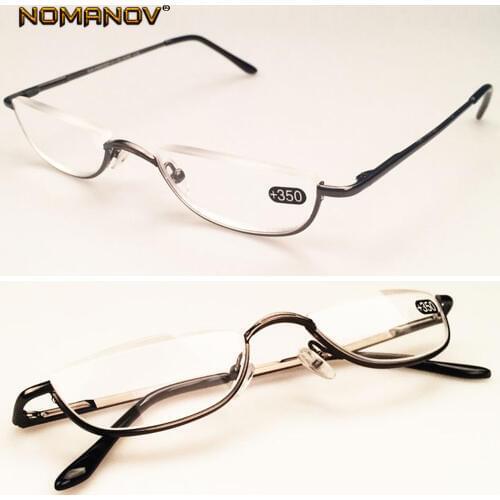 NOMANOV Up Half-rim Advanced Alloy Ultralight Small Reading Glasses +0.75 +1 +1.25 +1.5 +1.75 +2 +2.5 +2.75 +3 +3.25 +3.5+3.75+4