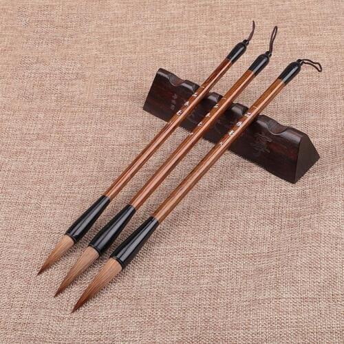 New 1PC Chinese Calligraphy Brushes Pen Wolf Hair Writing Brush Wooden Handle Painting Learning Supply