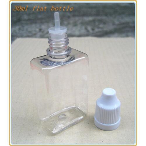 1000pcs 30 ml flat bottle for liquid/long thin dropper /childproof &tamper proof cap with certificate