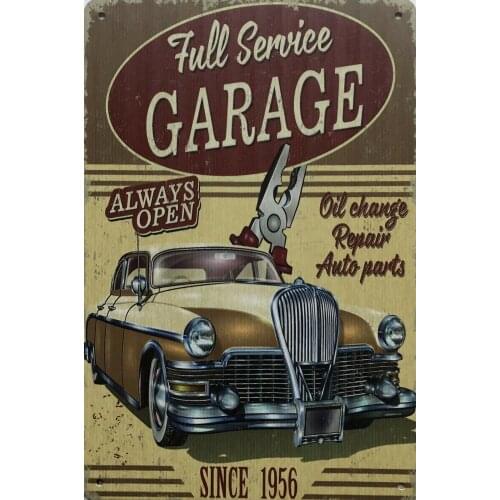 FULL SERVICE Garage Vintage Metal Tin Signs Rustic Pin Up Poster Plaque Pub Wall Decor