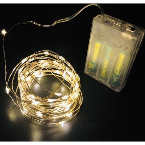 New 2M 5M 10M Copper Silver Wire LED String lights Waterproof Holiday lighting For Fairy Christmas Tree Wedding Party Decoration