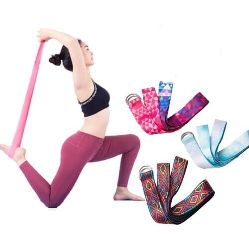 Yoga Adjustable Belt Multi-Colors Yoga Stretch Strap D-Ring Belt Washable Sport Stretch Strap Waist-Leg Fitness Dropship