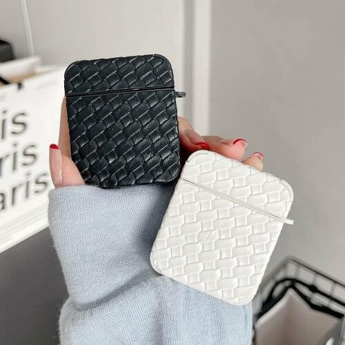 Luxury Breathable Mesh Case For AirPods 2 Pro 1 3 Soft TPU Leather Weaving BV Grid Pattern Earphone Cover Funda Accessories