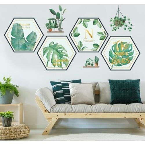 Nordic Art Wall Stickers Poster Plant Photo Frame Wallpaper Living Room Girls Bedroom Wall Decoration Wall Painting Room Decor