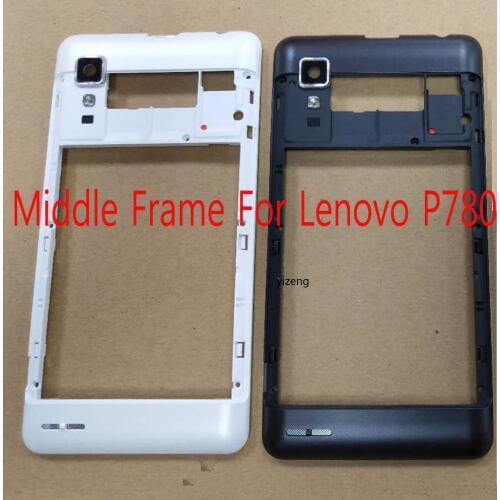 Middle Frame Bezel For Lenovo P780 Back Faceplate Panel Housing with Camera lens without Power Button Volume Replacement Part