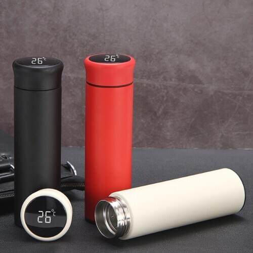 500ML Smart Thermos Water Bottle Led Digital Temperature Display Stainless Steel Coffee Thermal Mugs Intelligent Insulation Cups