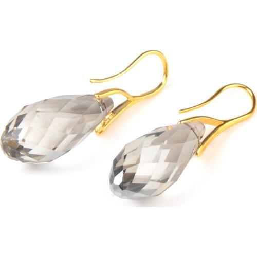 Vintage Faceted Water Drop Glass Crystal Earrings For Women Girl Gift Pendant Drop Earring Women Jewelry