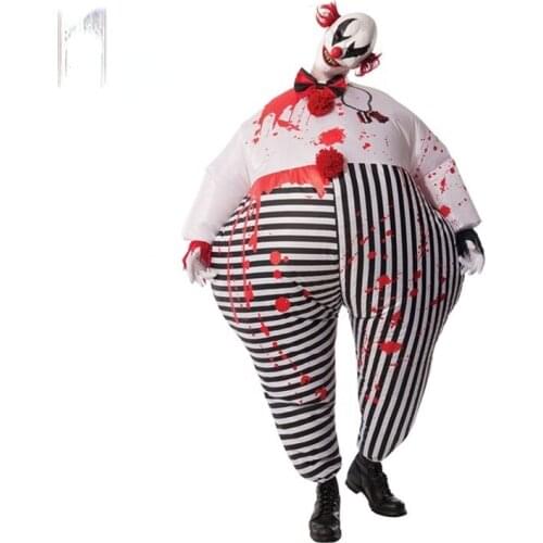 Funny Blow up Costume for Halloween Cosplay Christmas Party Adult Inflatable Evil Clown Costume