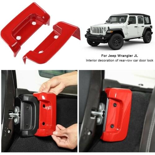 Rear Door Lock Protect Cover Buckle Trim Decor for 2018+ for Jeep Wrangler JL JLU 2x