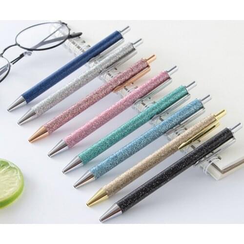 1pcsMulticolor Pen Shiny Ballpoint Pen Luxury Cute Wedding Rose Gold Metal Stationery School Office Supply High Quality Spinning