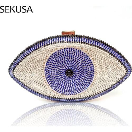 Rhinestones Women Evening Bags With Chain Shoulder Handbags Diamonds Dot Black Luxury Wedding Day Clutch