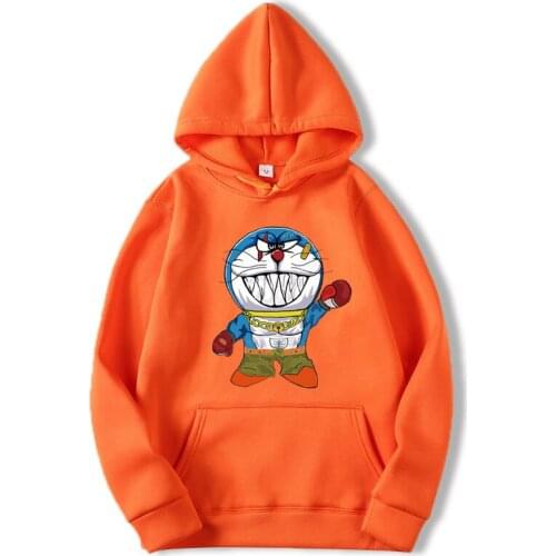 Hoodie Women 2021 Summer New Korean Women Doraemon Loose Cartoon Print Top Swearshirt Long-sleeve Shirt Fashion Bottoming