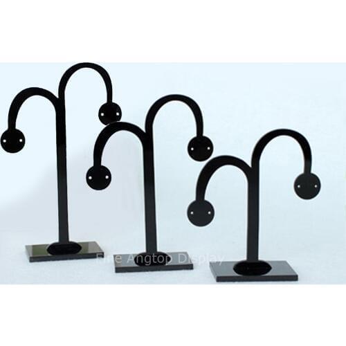 1 Set 3 Size Acrylic Earrings Display Shelf Stand Jewelry Hook Hanger Women Earring Counter Organizer Rack