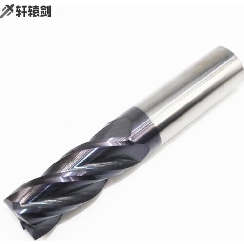 1 pc. End Milling Cutter 14mm 16mm 18mm 20mm Long 100mm HRC50 4 Flute 3T CNC Cutting Tool Solid Carbide Flat Milling Cutter Lath