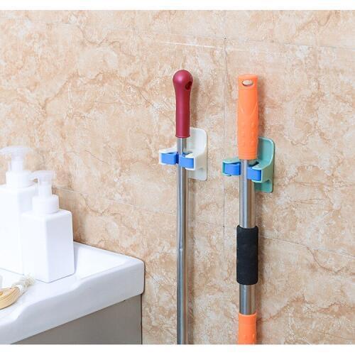 1PC Wall Mounted Mop Holder Brush Broom Hanger Storage Rack Kitchen Organizer Mounted Accessory Hanging Cleaning Tools LF 193
