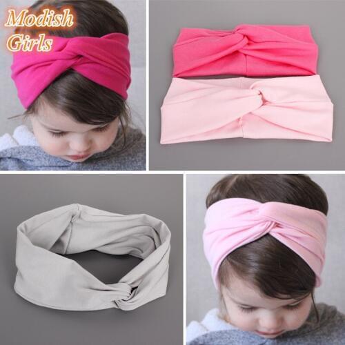 10pc/lot Comfortabe Cotton Hairbands Rose Kids Handmade Birthday Hair Accessories Knot Pink Headwear Headbands 10pcs