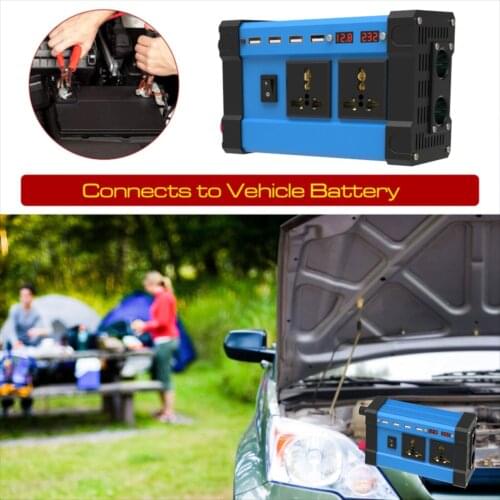 DC 12V to AC 110V/220V Power Inverter Car Adapter for Camping Power Supply