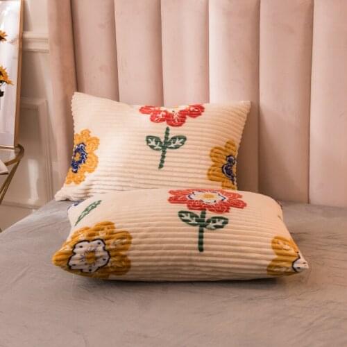 2pcs/set 48x74cm Cartoon Print Pillowcase Winter Warm Comfortable Magic Velvet Pillow Cover Home Decorative Sleeping Pillowcases