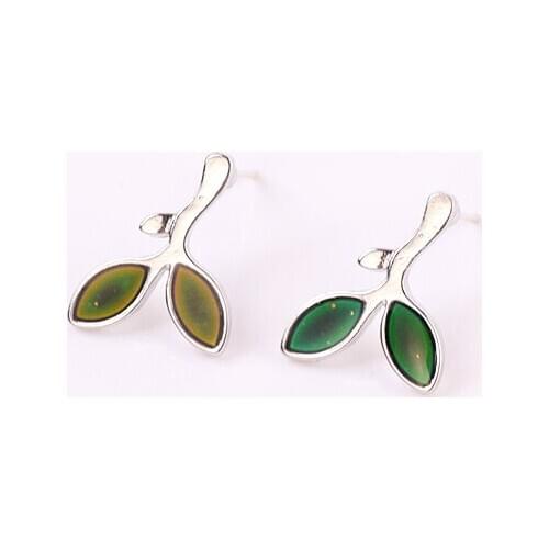 2020 Tree branch Mood Stud Jewelry Tree branch Moon Earring Temperature Control Color Change Feeling Emotional Gift For Girls