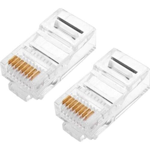 50pcs RJ45 crystal head male network socket 8p8c cable crystal socket