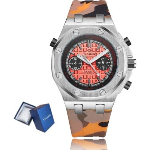 Luxury Watch Men Quartz Wristwatches Top Brand Relog Cagarny Watch Men watches Business Waterproof Trend Silicone Watch Relogio