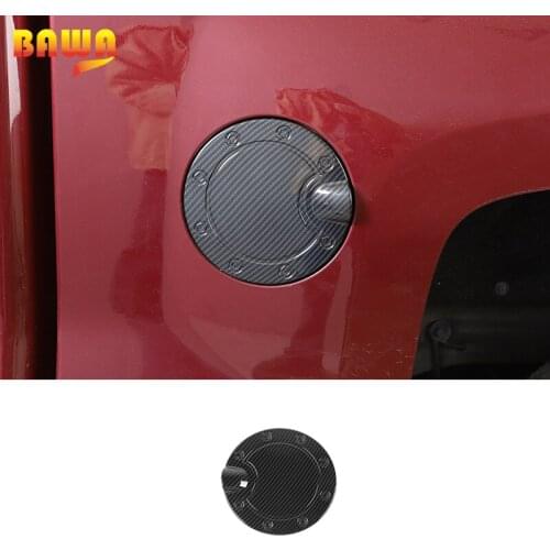 BAWA Carbon fiber pattern Tank Covers ABS Car Gas Fuel Tank Cap Cover Decoration for Chevrolet Silverado 2014-2018