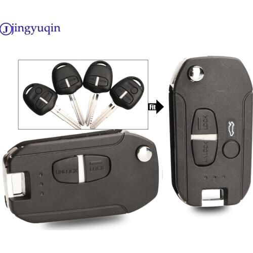 Jingyuqin 2/3 Buttons Modified Key Case Shell Cover For Mitsubishi Lancer Evo Colt Outlander Mirage Keyless (Right Blade)