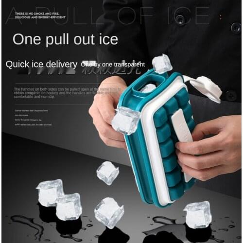 Ice Tray Molds Curling Bar Maker Bag Silica Gel Blue Drink Iced Folding Water Bottle 32 Cells Ice Cube Mold Beverage Can Mold