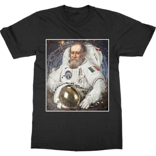 Fashion Summer Style Galileo Galilei T-Shirt Chemistry Biology Experiment Nerd Genius Science Space Tees Men Cotton Shirt