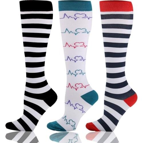 Compression Stocking Nurses Knee High Running Socks Pressure Socks Sports Circulation Athletic Varicose Veins Women Travel Socks