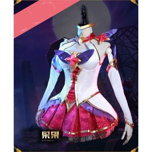 Hot Game LOL Hand Tour Start Guardian Magic Girl The Nine Tailed Fox Ahri Magic Girl Costume Cosplay Dress