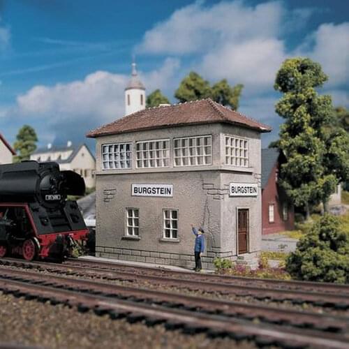 Railway Train Layout Ho Signal Station Building Model 1:87 DIY Sand Table Landscape Assembly Collection Gift 61822