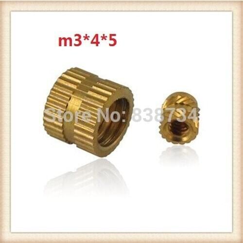 100pcs m3*4*5 high quality brass knurled nut