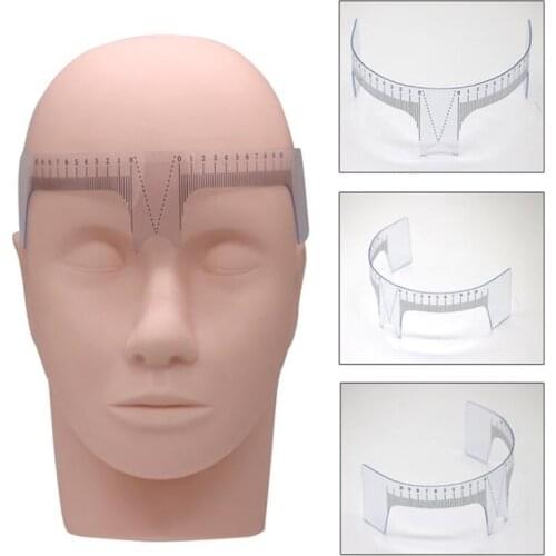 Hot 3 Styles Reusable Semi Permanent Eyebrow Rulers Tool Measures Microblading Permanent Make Up Eyebrow Tattoo Position Ruler