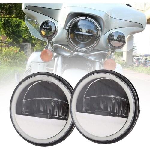 Marlaa 4.5 Inch Reflector LED Fog Lights Passing Light for Road King 2005-2016 Tri Glide Ultra Classic 2009-2016