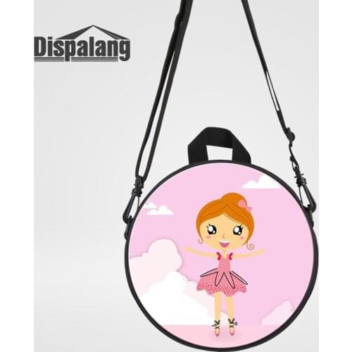 Cartoon Round Bag Ballerina Dancing Ballet Girl School Bag Kindergarten Rucksack Preschool Crossbody Bag Kids Round Shoulder Bag
