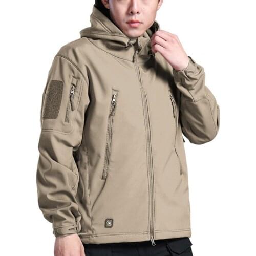 Men Jacket Thermal Breathable Western Thermal Sports Coat Windproof Waterproof Plush Assault Coat for Outdoor Autumn Winter
