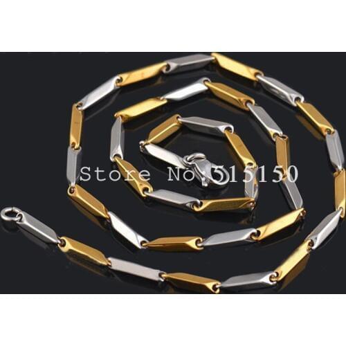 Men Necklaces SilverGold Color 316LStainless Steel Material Bamboo Chains Necklaces Men 2.5mm Valentines Day gift